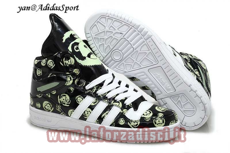 Benessere Materiale Originals Jeremy Scott Big TongueBlack Bianche Uomini Scarpe Adidas Verde 626593
